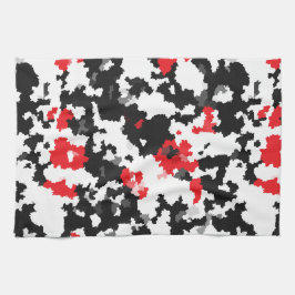 Rotes Schwarz-weißes unregelmäßiges Abstract-Desig Geschirrtuch
