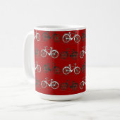 Rotes Schwarz-weißes Vintages Kaffeetasse (Vorderseite Links)
