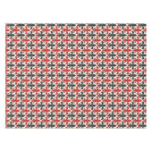 Rotes Schwarzes Barock Fleur-de-lis-Muster Tischdecke (Vorderseite (Horizontal))