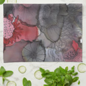 Rotes schwarzes BlumenGeschirrtuch Geschirrtuch (Gefaltet)