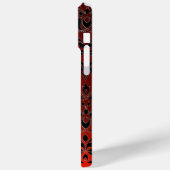 ROTES SCHWARZES DAMASK RUBY GEMSTONE MONOGRAMM Case-Mate iPhone HÜLLE (Rückseite / Links)