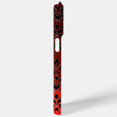 ROTES SCHWARZES DAMASK RUBY GEMSTONE MONOGRAMM Case-Mate iPhone HÜLLE (Rückseite / Rechts)