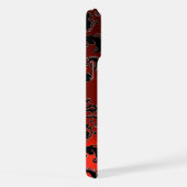 ROTES SCHWARZES DAMASK RUBY GEMSTONE MONOGRAMM iPhone HÜLLE (Rechte Seite)