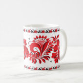 Rotes Schwarzes der russischen nationalen Kaffeetasse (VorderseiteRechts)