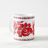 Rotes Schwarzes der russischen nationalen Kaffeetasse (Vorderseite Links)