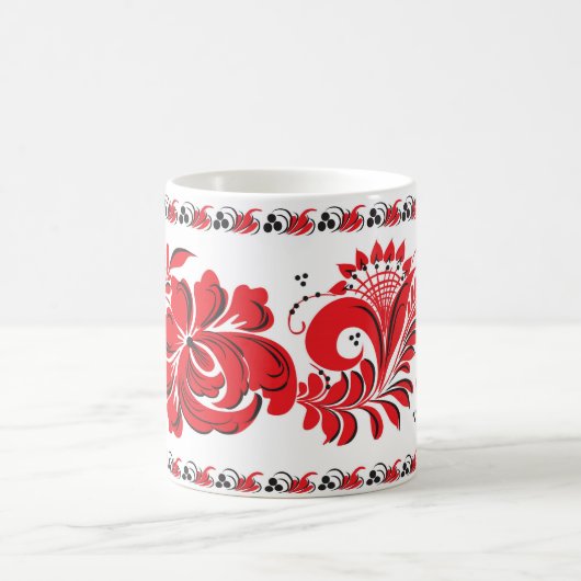 Rotes Schwarzes der russischen nationalen Kaffeetasse (Mittel)