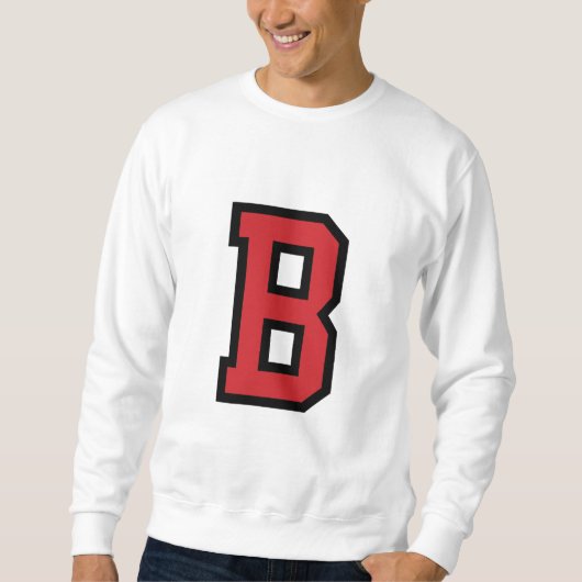Rotes Schwarzes des Uni-Sport-| des Buchstabe-B | Sweatshirt (Vorderseite)