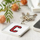 Rotes Schwarzes des Uni-Sport-| des Buchstabe-C | Schlüsselanhänger (Seite)