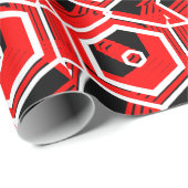 rotes schwarzes farbiges geometrisches Umreifungsp Geschenkpapier (Rolleneckpunkt)