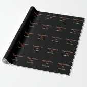 Rotes schwarzes frohes Valentinstag von Name stilv Geschenkpapier (Ungerollt)