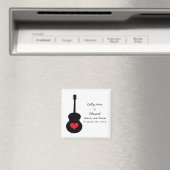Rotes/schwarzes Gitarrenherz Speichern Sie das Dat Magnet (In Situ (Geschirrspüler))