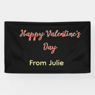 Rotes schwarzes glückliches Valentinstag von Name Banner