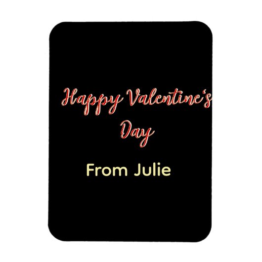 Rotes schwarzes glückliches Valentinstag von Name Magnet (Vertikal)