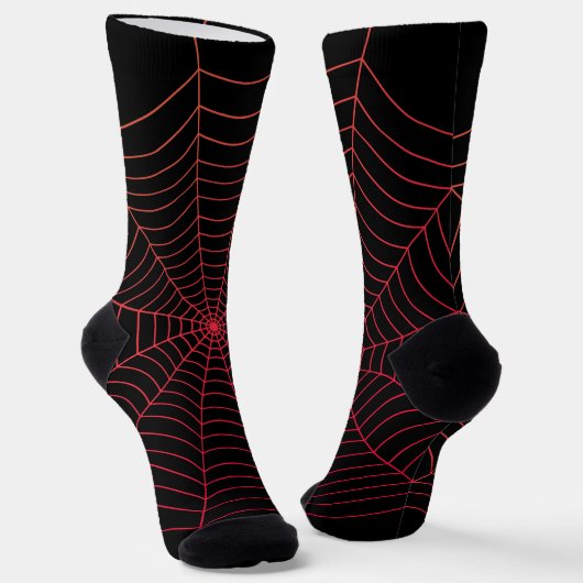 Rotes, schwarzes, Halloween-Muster Socken (Gewinkelt)