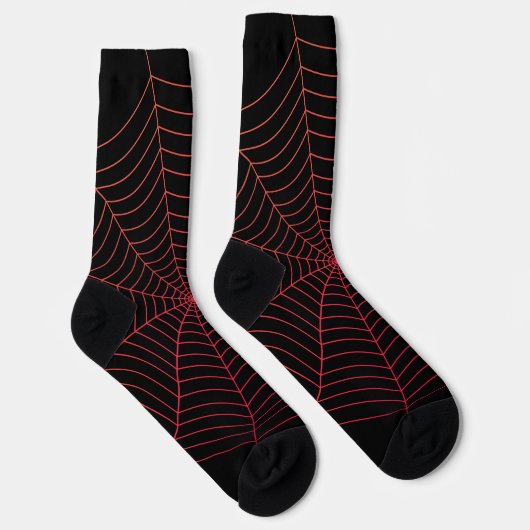 Rotes, schwarzes, Halloween-Muster Socken (Rechts)