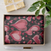 Rotes Schwarzes Herzmuster Zeichnend Valentinstag Seidenpapier (Geschenk)