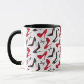Rotes schwarzes hohes Heels-Schwarzes beugt Tasse (Links)