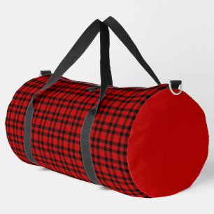 Rotes schwarzes Karomuster groß Duffle Bag