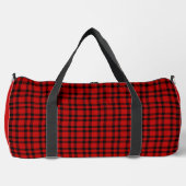 Rotes schwarzes Karomuster groß Duffle Bag (Vorderseite)