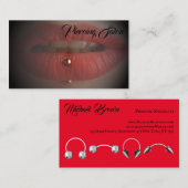 Rotes Schwarzes Lips Piercing-Foto Visitenkarte (Vorne/Hinten)