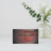 Rotes Schwarzes Lips Piercing-Foto Visitenkarte (Stehend Vorderseite)