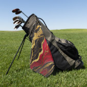 Rotes schwarzes Marmormuster mit Gold Golfhandtuch (Gras)
