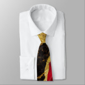 Rotes schwarzes Marmormuster mit Gold Krawatte (Gebunden)