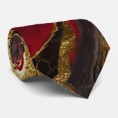 Rotes schwarzes Marmormuster mit Gold Krawatte (Gerollt)