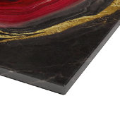 Rotes schwarzes Marmormuster mit Gold Schneidebrett (Ecke)