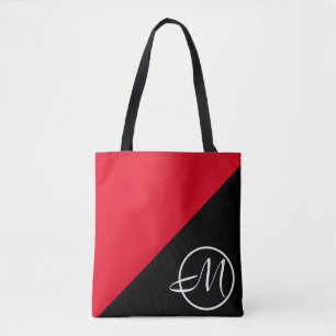 Rotes Schwarzes Monogramm Tasche
