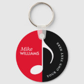 Rotes Schwarzes Musiksymbol auf Schlüsselanhänger  (Vorderseite)