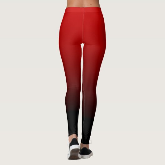 Rotes schwarzes Ombre Leggings (Rückseite)