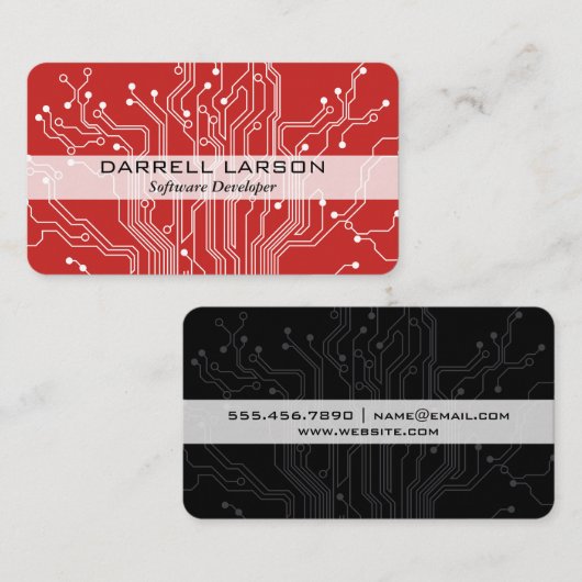 Rotes Schwarzes Plateau Visitenkarte (Vorne/Hinten)