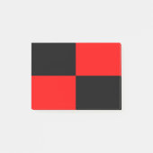 Rotes schwarzes Schachbrett Quadrat Post-it Klebezettel (Vorderseite)