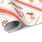 Rotes schwarzes Scotty Mädchen-viktorianischer Geschenkpapier (Rolleneckpunkt)