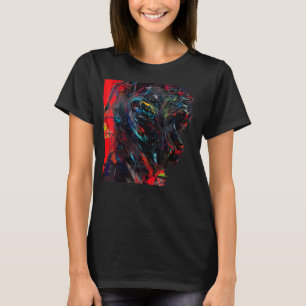 Rotes Schwarzes Seitenprofil eines Hundes T-Shirt