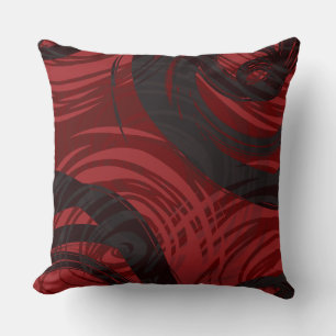 ROTES SCHWARZES SPIRALES DESIGN Retro-Kissen Kissen