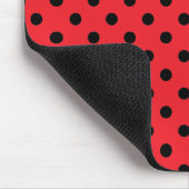 Rotes schwarzes Tupfen-Stellen-Muster Mousepad (Ecke)
