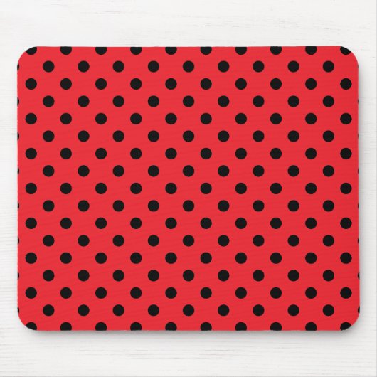 Rotes schwarzes Tupfen-Stellen-Muster Mousepad (Vorne)