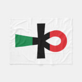 Rotes, schwarzes u. grünes Ankh Fleecedecke (Vorderseite (Horizontal))