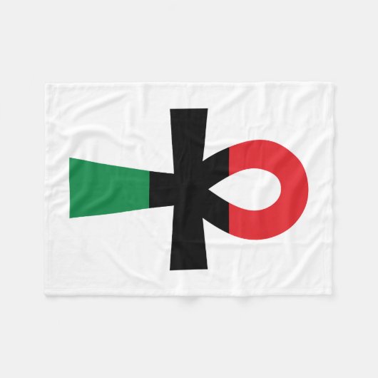 Rotes, schwarzes u. grünes Ankh Fleecedecke (Vorderseite (Horizontal))