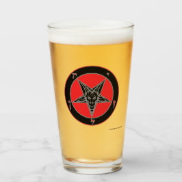 Rotes, Schwarzes und Graues Baphomet-Design Glas