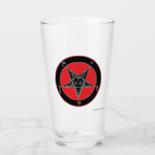 Rotes, Schwarzes und Graues Baphomet-Design Glas (Vorderseite)