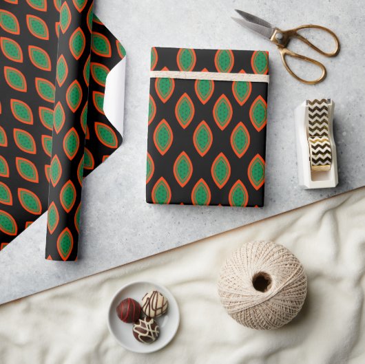Rotes, schwarzes und grünes Ankara-Style-Wrap-Papi Geschenkpapier (Kunsthandwerk)