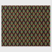Rotes, schwarzes und grünes Ankara-Style-Wrap-Papi Geschenkpapier (Flach)