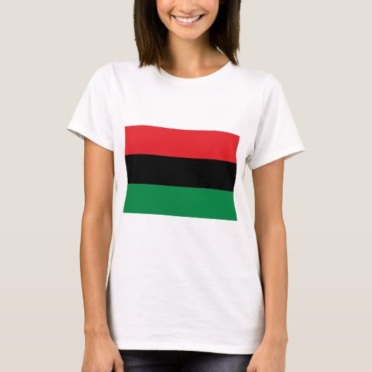 Rotes Schwarzes und Grünes Panafrikanisches UNIA-F T-Shirt (Vorderseite)