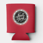 Rotes, Schwarzes und Weiß-New Yorker City-Logo Dosenkühler (Rückseite)
