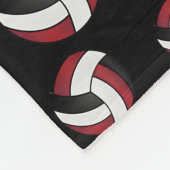 Rotes, Schwarzes und Weiß-Volleyball-Muster Fleecedecke (Ecke)