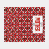 Rotes, schwarzes und weißes geometrisches Pixelmus Fleecedecke (Vorderseite (Horizontal))