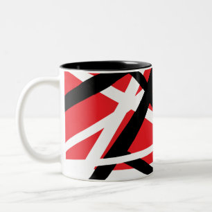 Rotes, schwarzes und weißes Grafikdesign Zweifarbige Tasse
